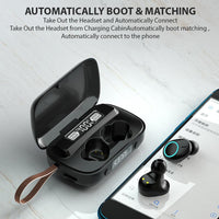 Thumbnail for Bluetooth Earphones with Flashlight Clock Display