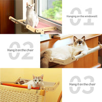 Thumbnail for Mewoofun Sturdy Cat Window Perch Wooden Assembly Hanging Bed Cotton Canvas Easy Washable Multi-Ply Plywood Hot Selling Hammock