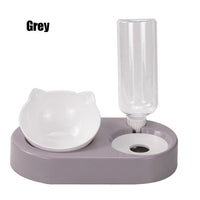 Thumbnail for Pet Bowl Double Bowls Food Water Feeder With Auto Water Dispenser