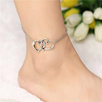 Thumbnail for Women's Double Heart Arrow Shape Ankle Bracelet