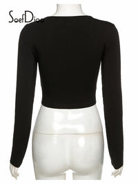 Thumbnail for Asymmetric Collar Crop Top